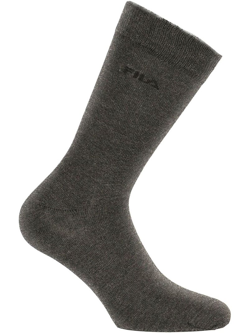 Lot de 6 paires de chaussettes de ville homme en bambou  fila Gris - Kiabi