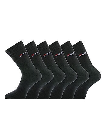 Lot de 6 paires de chaussettes de ville homme noir fila