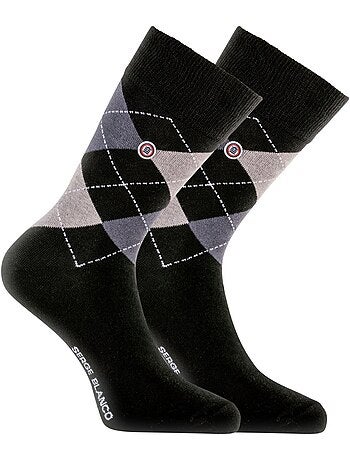 Lot de 6 paires de chaussettes de ville serge blanco losange serge blanco