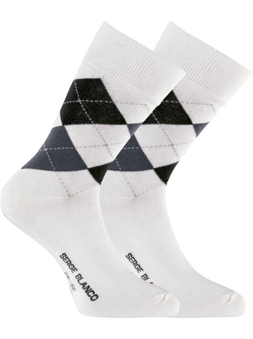 Lot de 6 paires de chaussettes de ville serge blanco losange serge blanco - Kiabi