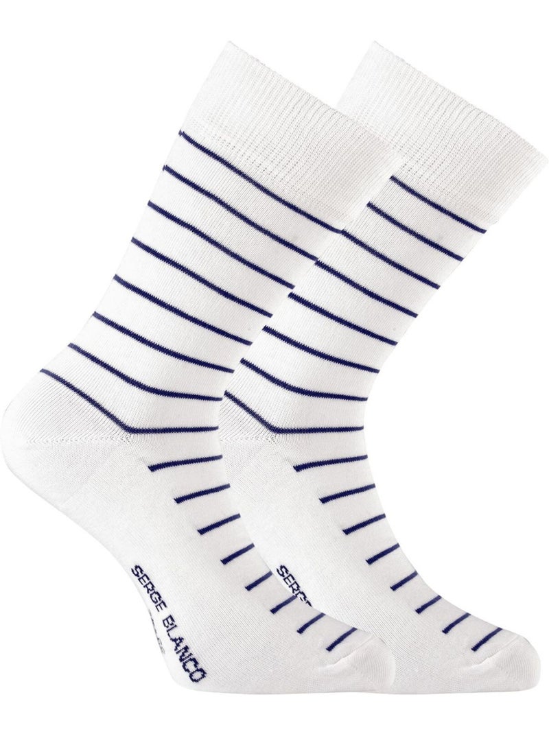 Lot de 6 paires de chaussettes de ville serge blanco marin serge blanco Noir - Kiabi