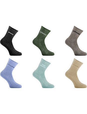 Lot de 6 paires de chaussettes femme à paillettes osé peste twinday