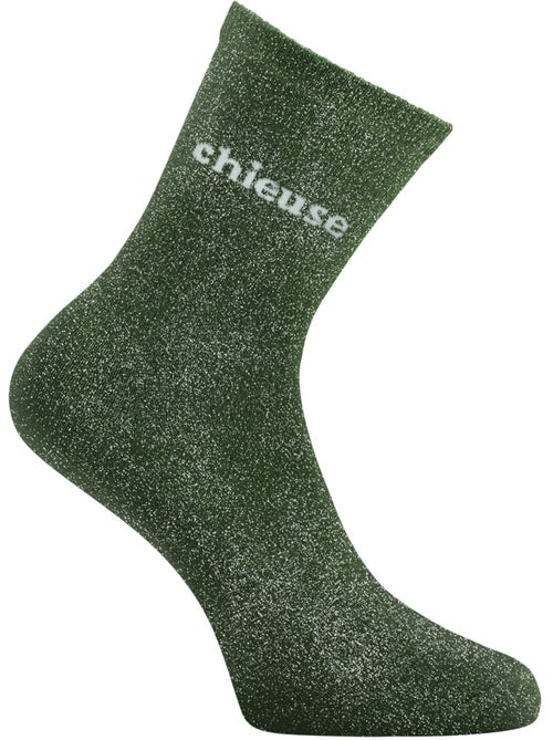 Lot de 6 paires de chaussettes  femme à paillettes osé peste twinday - Kiabi