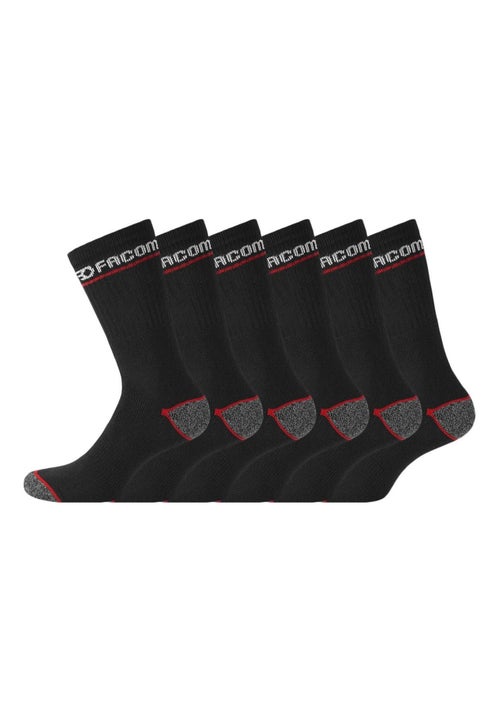 Lot de 6 paires de chaussettes longues de travail homme red facom - Kiabi Lot de 6 paires de chaussettes longues de travail homme red facom - Kiabi