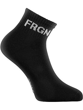 Lot de 6 paires de chaussettes quarter enfant modèle frgn noir freegun
