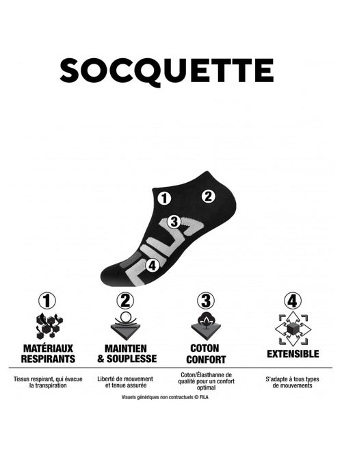 Lot de 6 paires de chaussettes socquettes homme 9199 fila - Kiabi