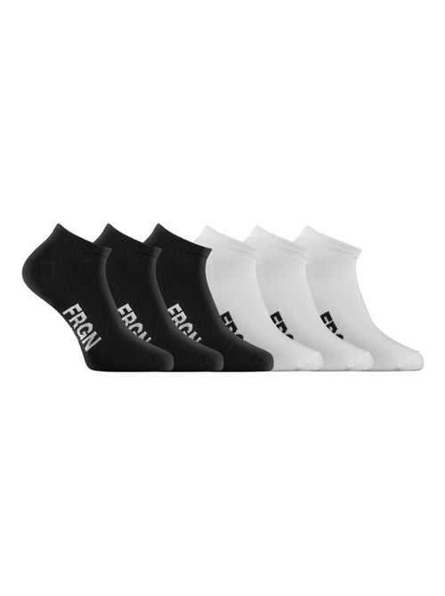Lot de 6 paires de chaussettes tiges courtes homme freegun noir/blanc freegun - Kiabi