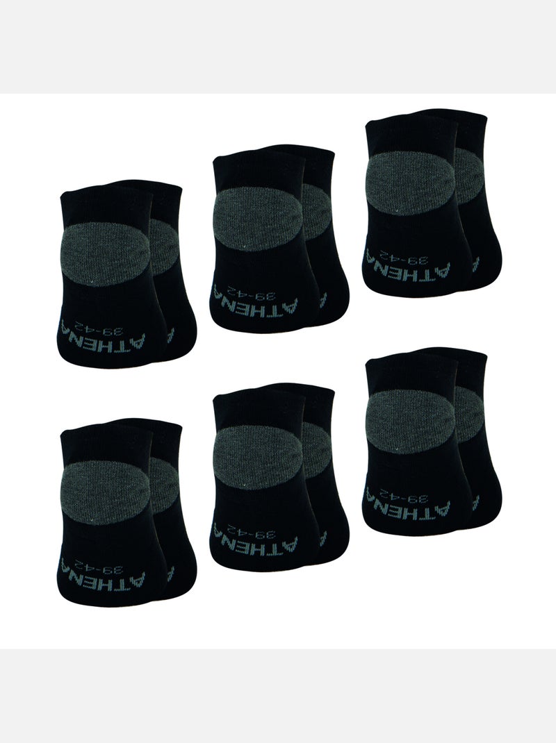 Lot de 6 paires de socquettes homme ecopack sport athena Noir - Kiabi