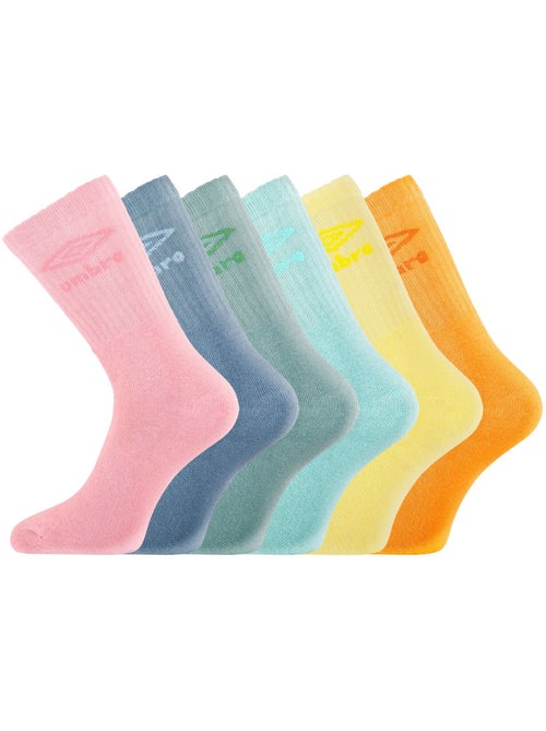 Lot de 6 paires de tennis homme colorées neon umbro - Kiabi