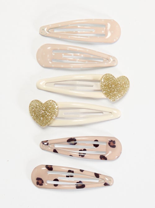 Lot de 6 pinces clic clac - Kiabi