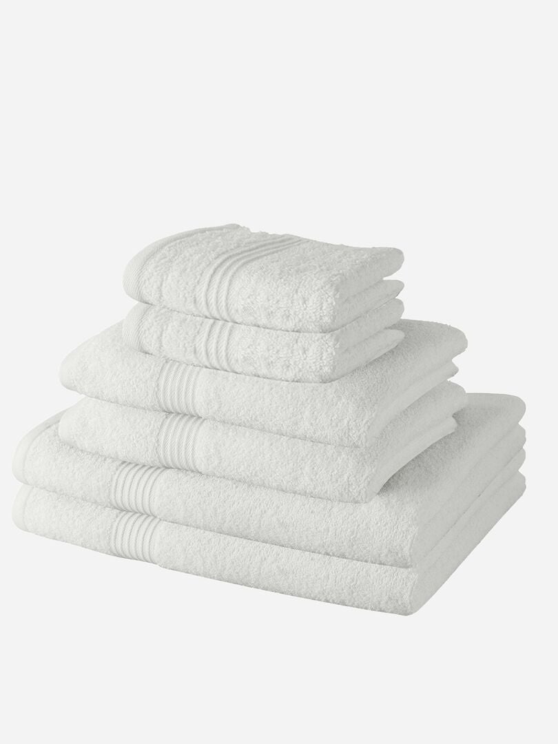 Lot de 6 serviettes + draps de bain Blanc - Kiabi
