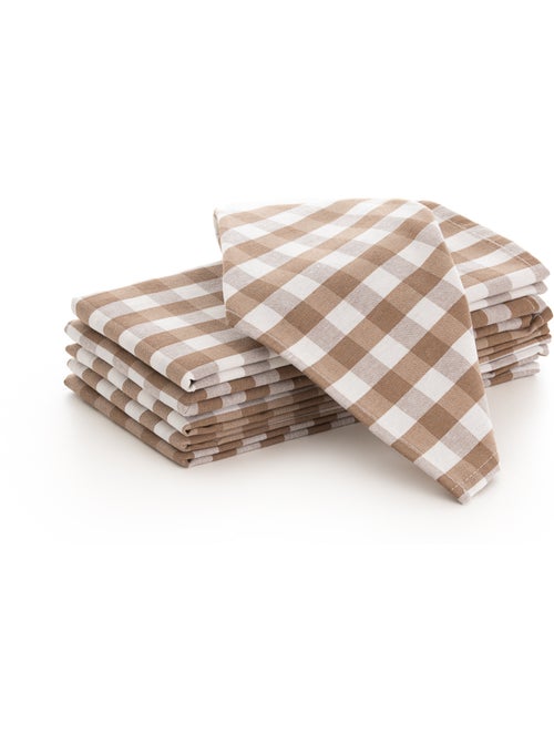 Lot de 6 serviettes en coton à carreaux vichy - gamusi - Kiabi Lot de 6 serviettes en coton à carreaux vichy - gamusi - Kiabi