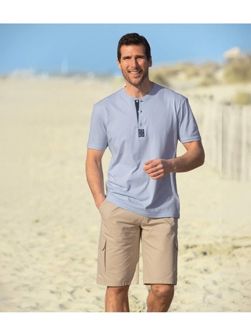 Lot de 6 tee-shirts col tunisien  - atlas for men Vert anis - Kiabi