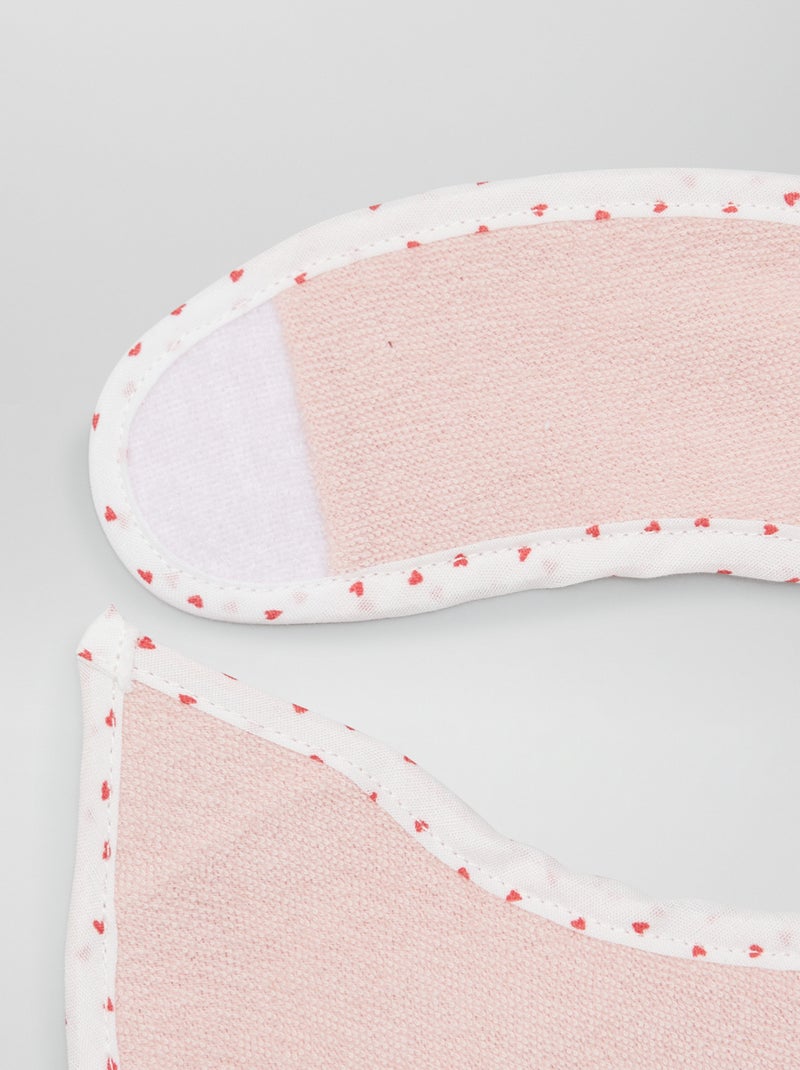 Lot de 7 bavoirs éponge à scratch Rose - Kiabi