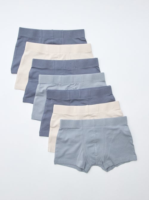 Lot de 7 boxers unis pour homme - Kiabi
