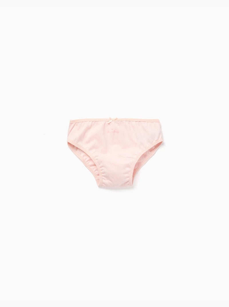 Lot de 7 Culottes en Coton Jours de la Semaine Blanc Rose - Kiabi