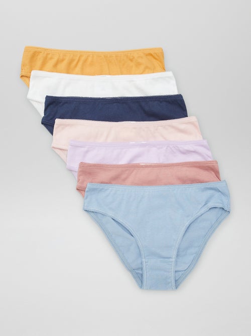 Lot de 7 culottes unies - Kiabi