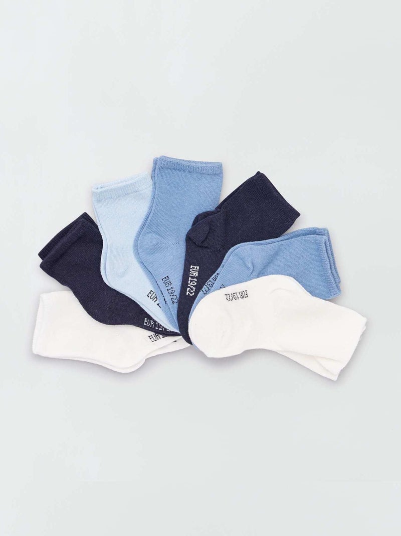 Lot de 7 paires de chaussettes bleu - Kiabi