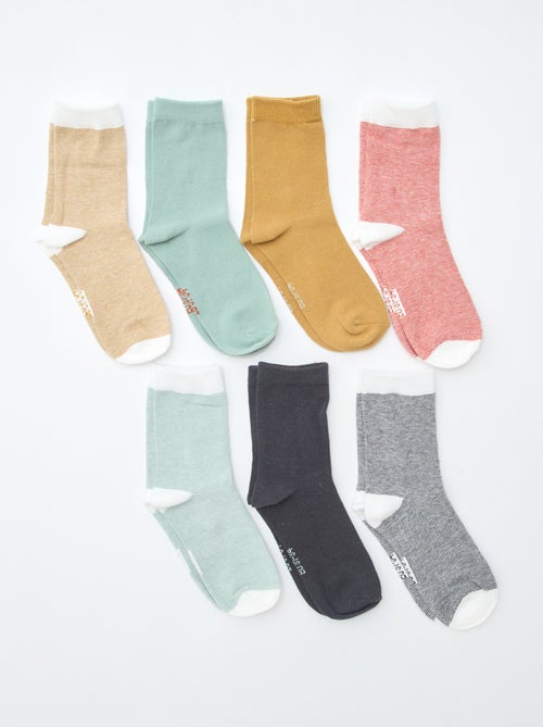 Lot de 7 paires de chaussettes imprimées - Kiabi