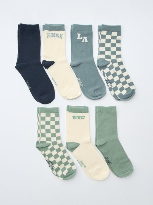 Lot de 7 paires de chaussettes imprimées - Kiabi