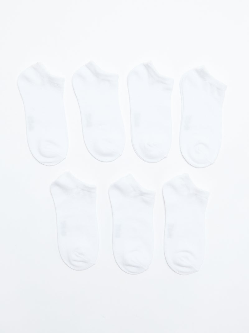 Lot de 7 paires de chaussettes invisibles Blanc - Kiabi