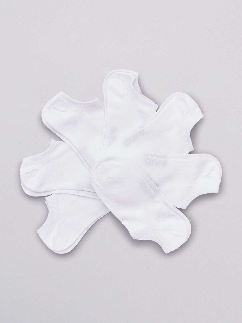 Lot de 7 paires de chaussettes invisibles blanc - Kiabi