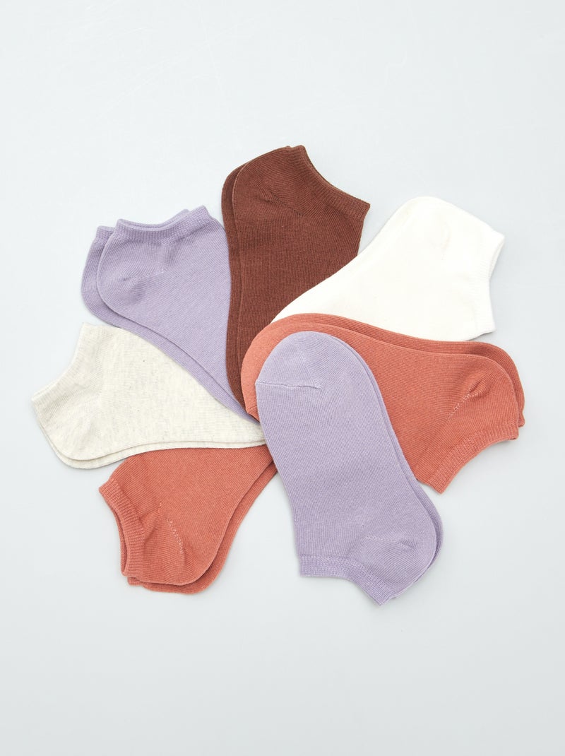 Lot de 7 paires de chaussettes invisibles Marron - Kiabi