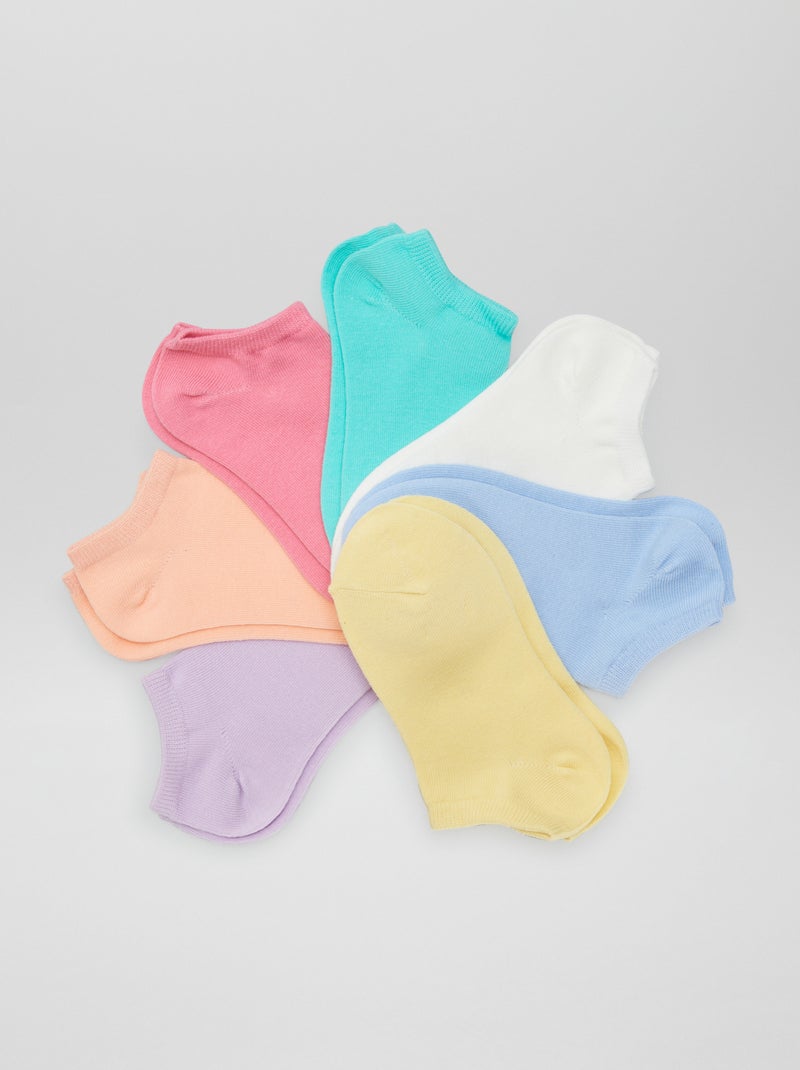 Lot de 7 paires de chaussettes invisibles Multicolore - Kiabi