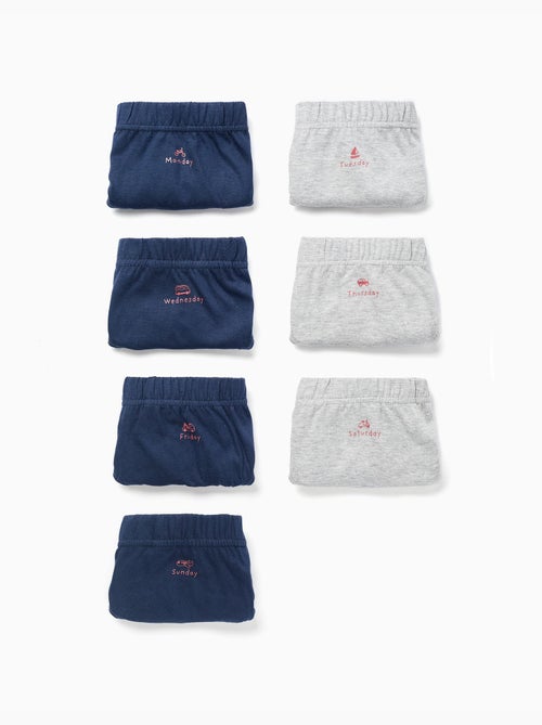 Lot de 7 Slips en Coton Jours de la Semaine - Kiabi Lot de 7 Slips en Coton Jours de la Semaine - Kiabi