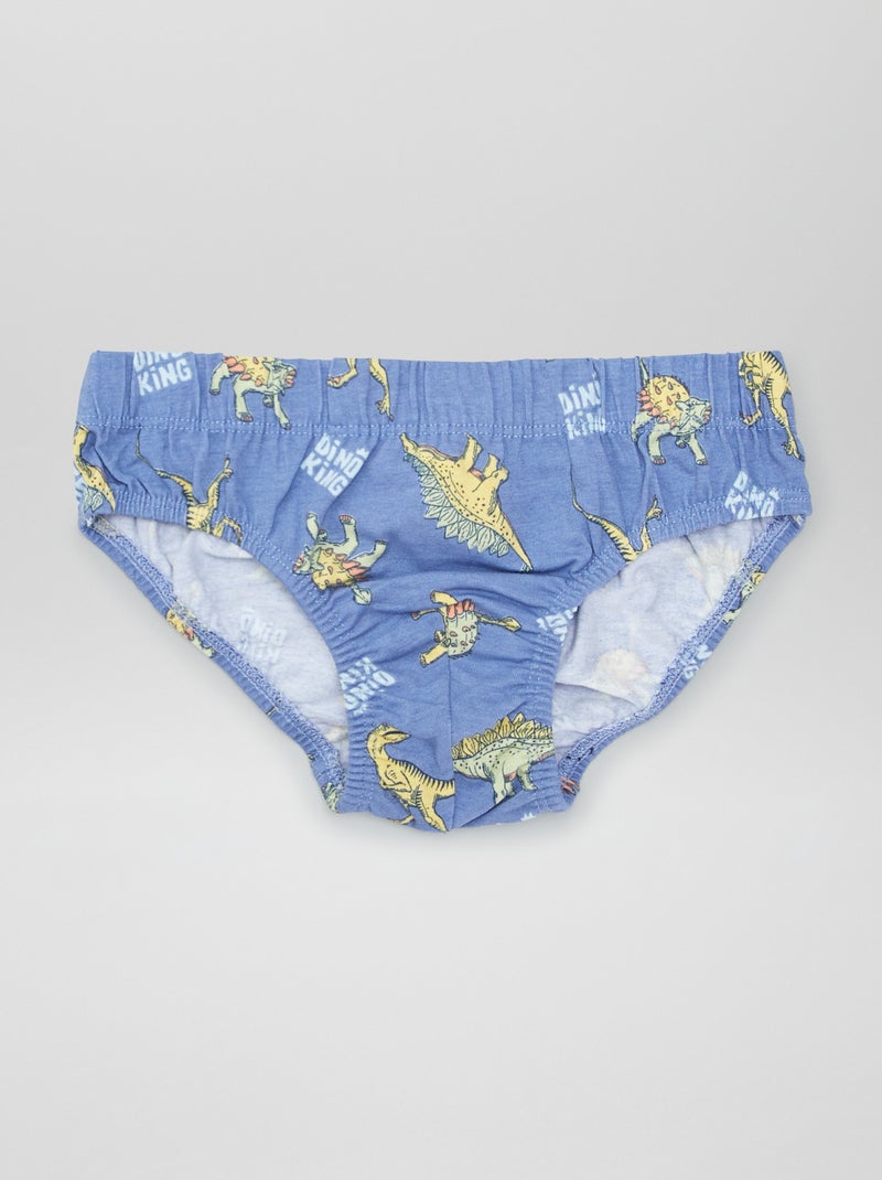 Lot de 7 slips imprimés BLEU - Kiabi