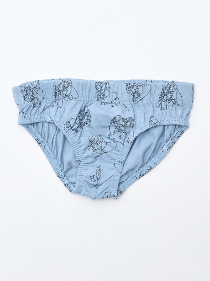 Lot de 7 slips imprimés Gris - Kiabi