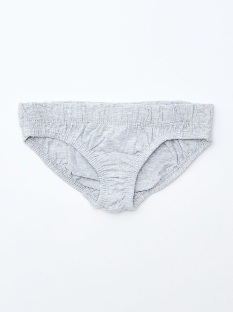 Lot de 7 slips imprimés Gris - Kiabi
