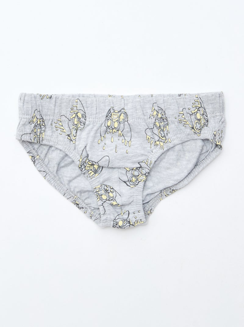 Lot de 7 slips imprimés Gris - Kiabi