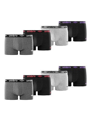 Lot de 8 boxers coton homme uni umbro