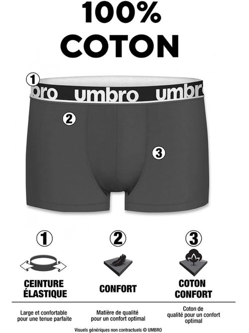 Lot de 8 boxers coton homme uni umbro - Kiabi Lot de 8 boxers coton homme uni umbro - Kiabi