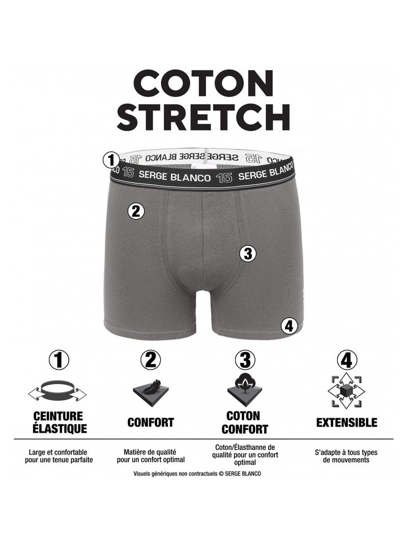 Lot de 8 boxers homme en coton serge blanco Gris - Kiabi