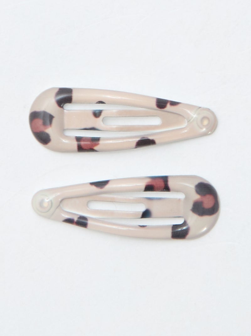 Lot de 8 mini pinces clic clac Marron - Kiabi