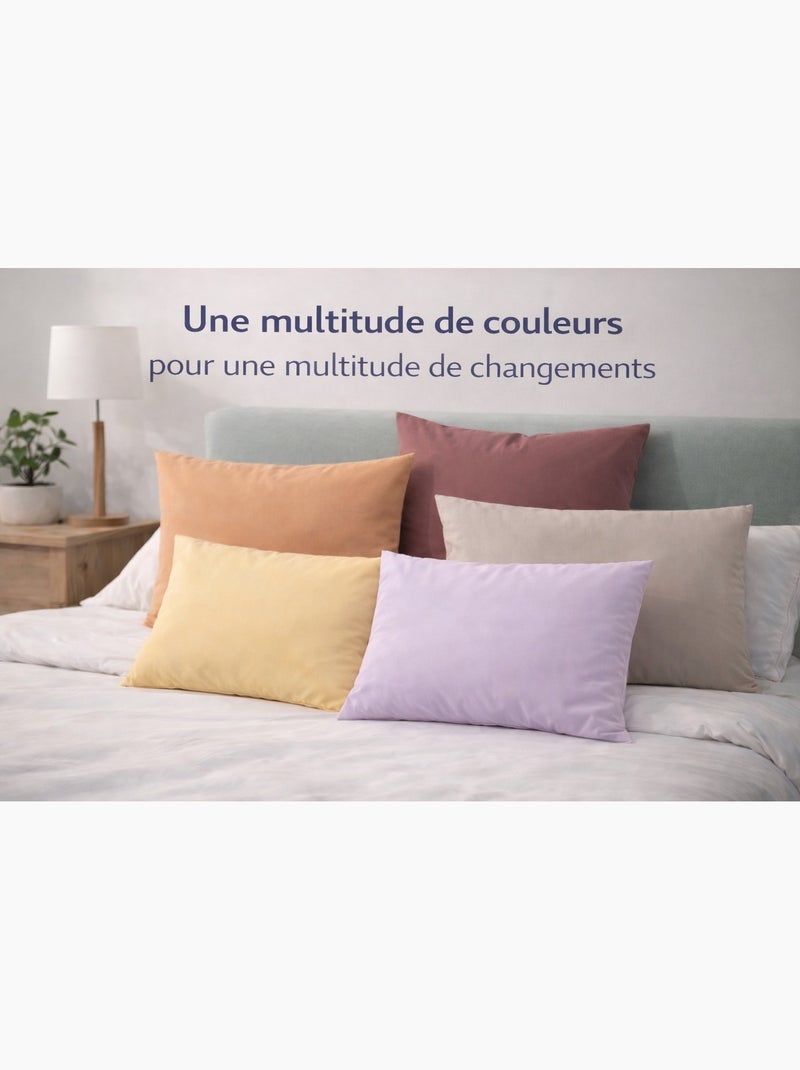 Lot de 8 taies d'oreiller coton 57 fils couleurs aléatoires promo linge Multicolore - Kiabi