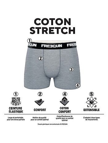 Lot de 9 boxers homme en coton frgn class freegun