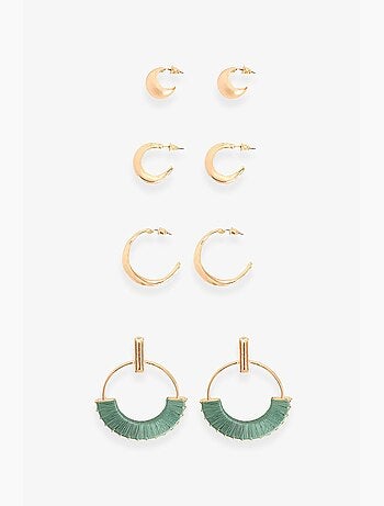Lot de boucles d'oreilles perle penti