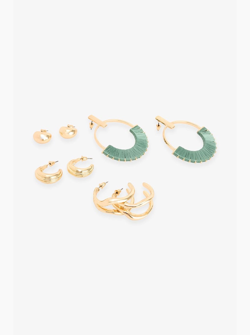 Lot de boucles d'oreilles perle penti Ambre - Kiabi