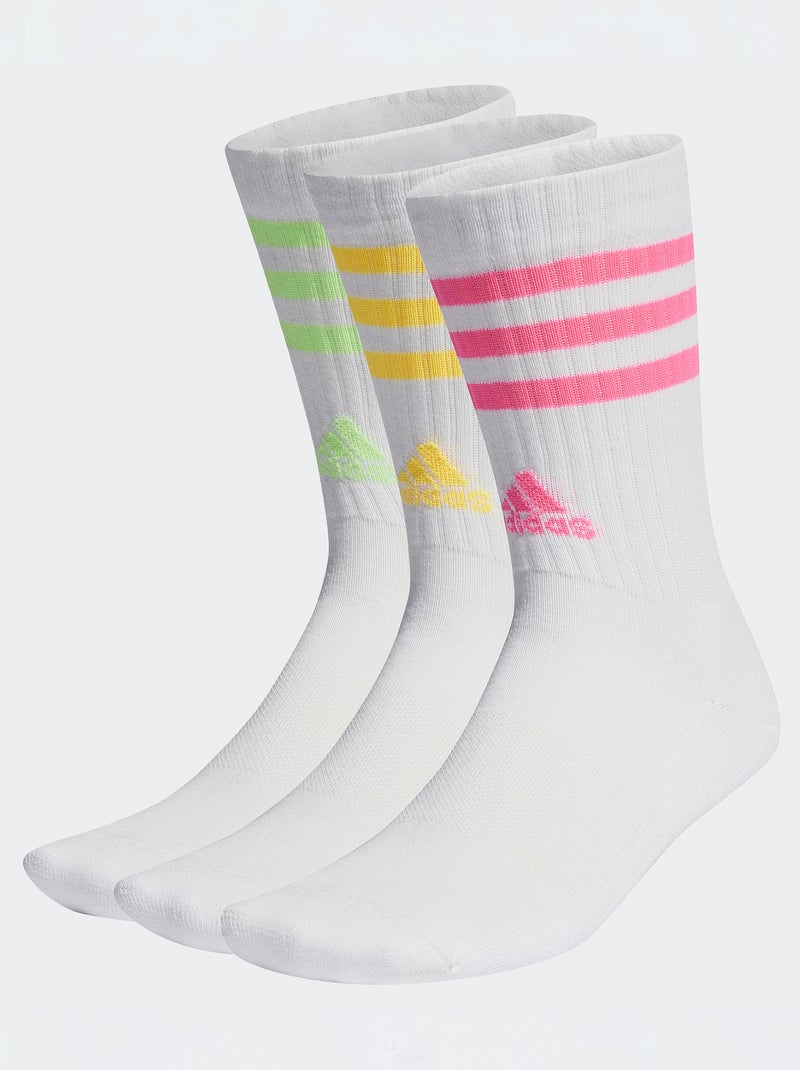 Lot de chaussettes 'adidas' - 3 paires Blanc rose/jaune/vert - Kiabi