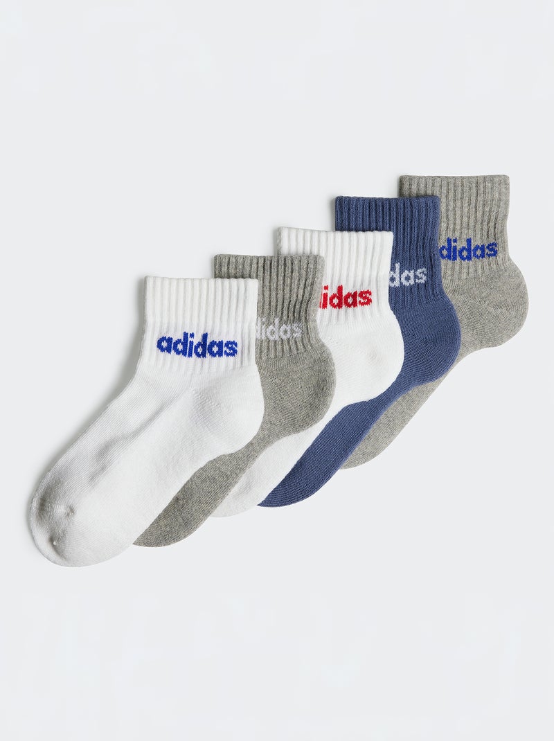 Lot de chaussettes 'Adidas' - 5 paires Gris/bleu - Kiabi