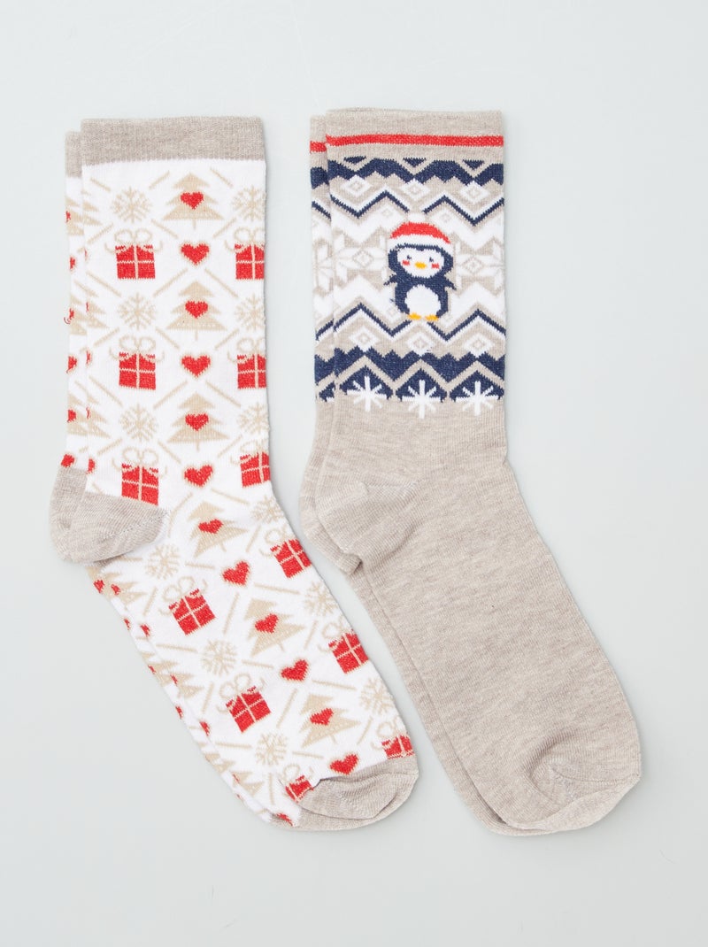 Lot de chaussettes de Noël Beige - Kiabi