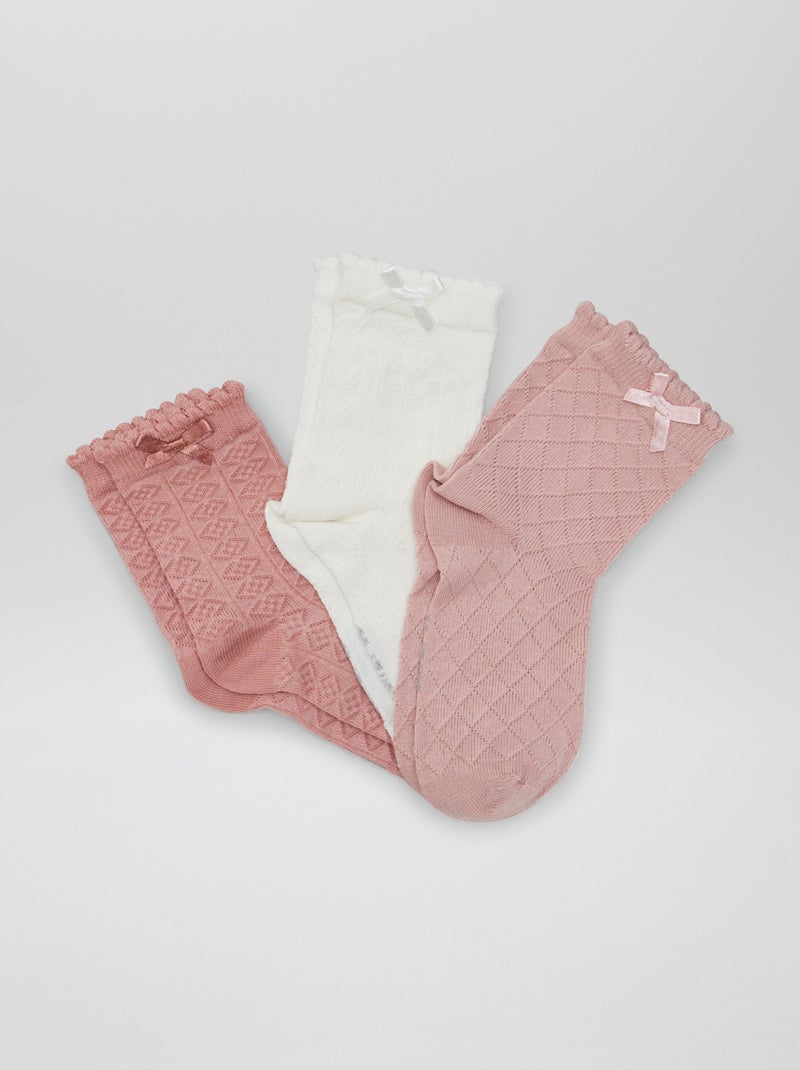 Lot de chaussettes fantaisies - 3 paires Rose - Kiabi