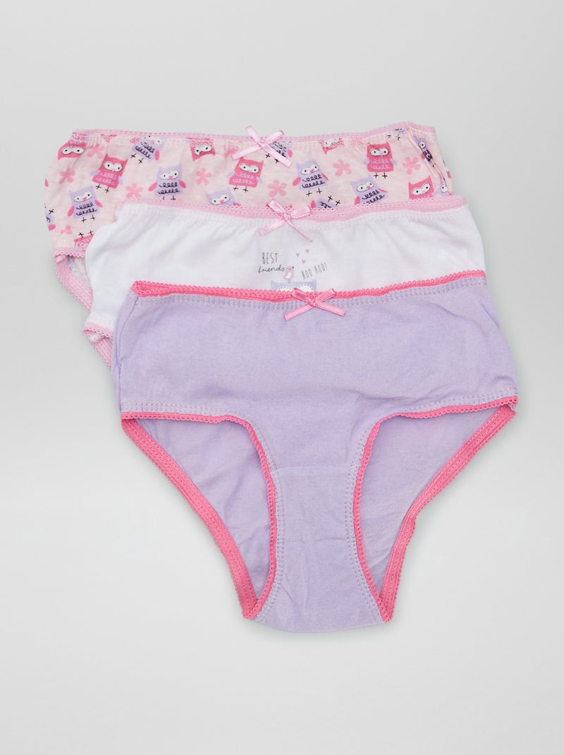 Lot de culottes en coton - 3 pièces ROSE - Kiabi