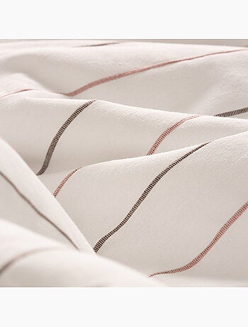 Lot de deux housses de coussin en coton à fils en relief, tissu texturé.