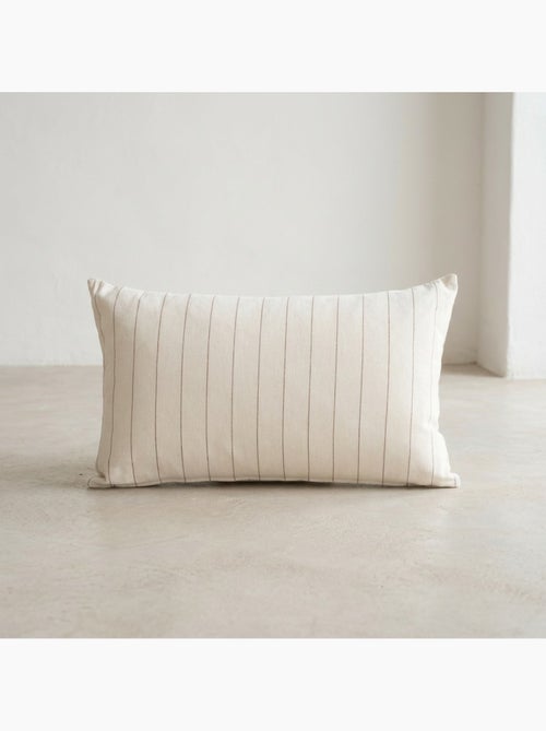 Lot de deux housses de coussin en coton à fils en relief, tissu texturé. - Kiabi