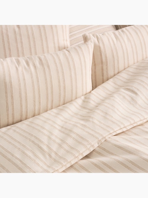 Lot de deux housses de coussin en coton à fils en relief, tissu texturé. - Kiabi