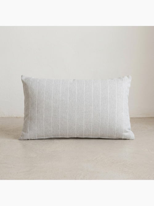 Lot de deux housses de coussin en coton à fils en relief, tissu texturé. - Kiabi